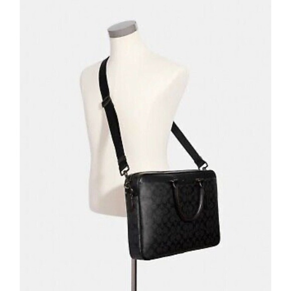 NWT Coach Hamilton Portfolio Shadow Brief In Signature Canvas 4190 MSRP $450 - Picture 14 of 15